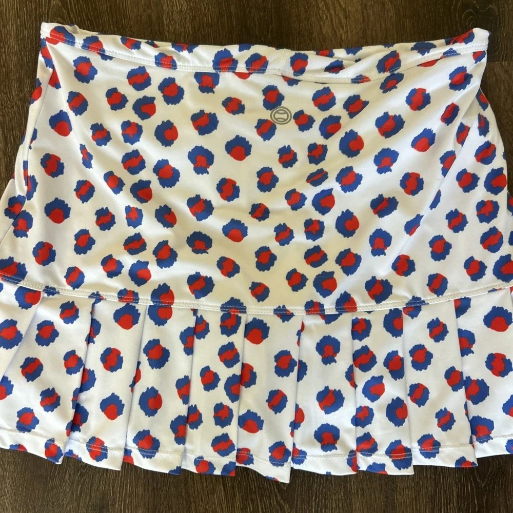 40 Lime Women's M Leopard Tennis Skort Pickelball Preppy $74 NEW TAGS Pleated - Picture 6 of 8